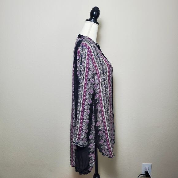 En Creme Boho Peasant Floral Print Dress Small - Picture 2 of 8